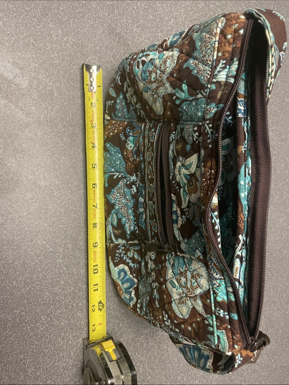 Vera Bradley Quilted Floral Shoulder Bag in Brown and Teal - Picture 2 of 8